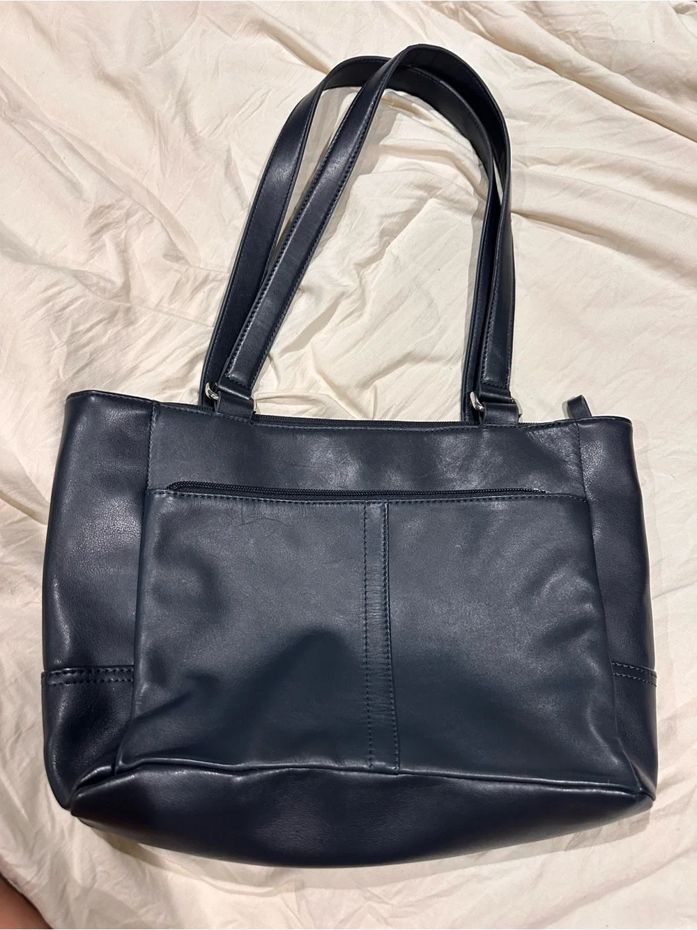 Dark blue Leather Shoulder Bag for women